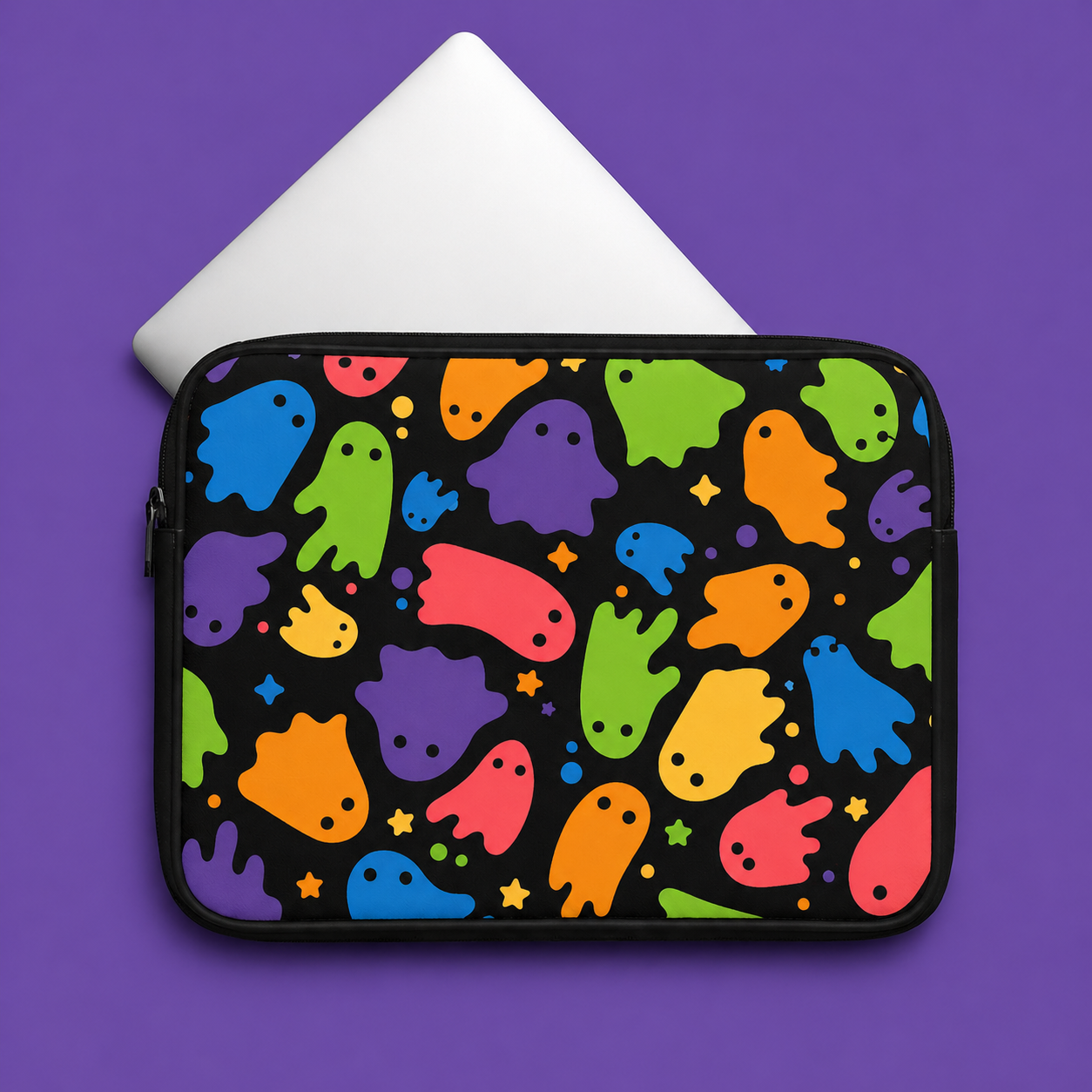 Phantom Splash colorful ghost laptop sleeve